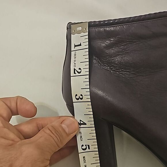 - BOTTEGA VENETA Purple Leather Platform Heels Slip On Heel Ankle Boots … - Picture 13 of 14